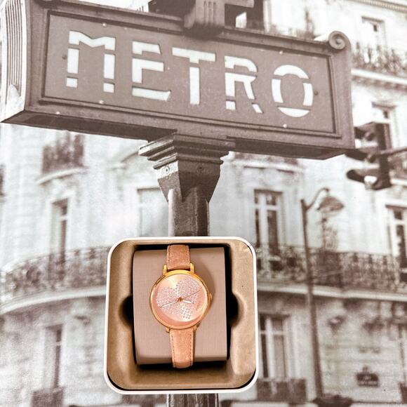 Fossil ES4376 Jacqueline Pastel Pink Rose Gold Leather Watch main image 6